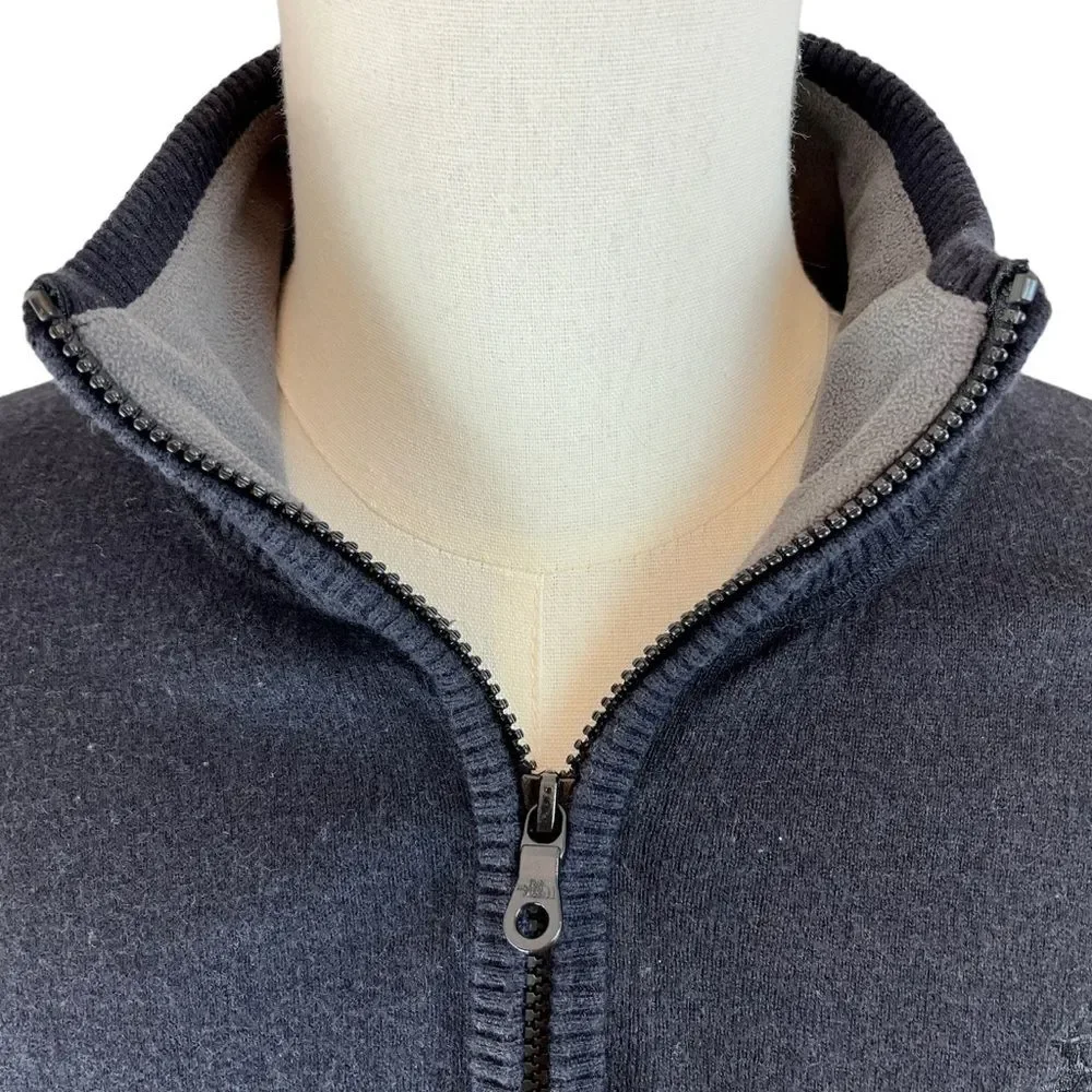 THE NORTH FACE Black Wool Blend‎ 1/4 Zip Sweater Sz Large Long Sleeve Pullover